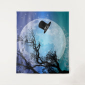 Winter Magic Snowmans' Hut Vollmond Wandteppich (Vorderseite)