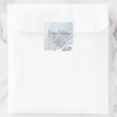 Winter-Magie Frohe Feiertage Monogramm Quadratischer Aufkleber (Tasche)