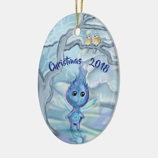 Winter-Magie Keramik Ornament (Links)