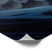 Winter-Magie-Schneeeule – Mystischer blauer Wald Poster (Ecke)