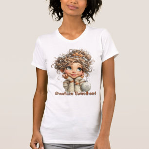 Winter-Magie Süßes Mädchen im kuscheligen Winterlo T-Shirt