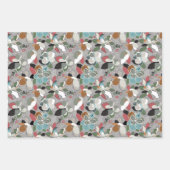 Winter Magnolia Floral Grau Schwarz Geschenkpapier Set (Vorderseite 3)