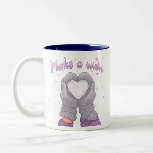 Winter Make A Wish Girly Zweifarbige Tasse (Links)
