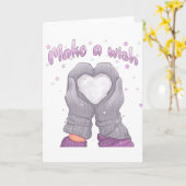 Winter Make A Wish Mädchenhaft  Karte (Gelbe Blume)