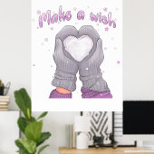 Winter Make A Wish Mädchenhaft  Poster (Heimbüro)
