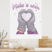 Winter Make A Wish Mädchenhaft  Poster (Küche)