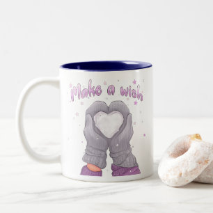 Winter Make A Wish Mädchenhaft Zweifarbige Tasse