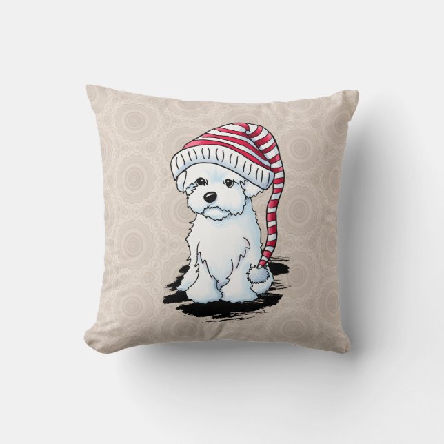 Winter-Maltipoo Kissen (Vorderseite)
