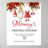 Winter Mama-Wunschstation-Babyparty-Schild Poster (Vorne)