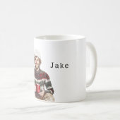 Winter Man with Beard White Hat Kaffeetasse (VorderseiteRechts)