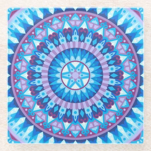 Winter Mandala Glasuntersetzer (Vorderseite)
