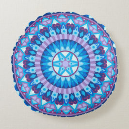 Winter Mandala Round Pillow Rundes Kissen