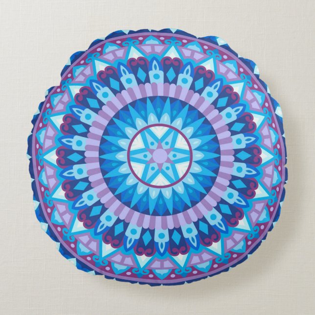 Winter Mandala Round Pillow Rundes Kissen (Vorderseite)