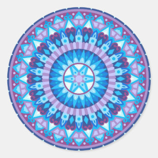 Winter Mandala Runder Aufkleber