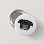 Winter-Manga-Mops-Magnet Button (Vorne & Hinten)