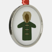 Winter-Mantel Silbernes Ornament (Rechts)