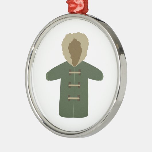 Winter-Mantel Silbernes Ornament (Links)