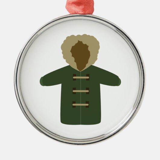 Winter-Mantel Silbernes Ornament (Vorne)