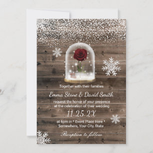 Winter Märchen Schönheit Rose Dome Hochzeit Einladung