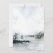 Winter Märchen Wasserfarben Landschaft Hochzeit Einladung (Rückseite)