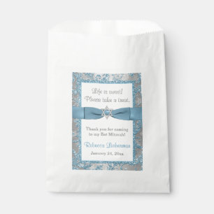 Winter-Märchenland-Blau der Schläger Mitzvah Geschenktütchen
