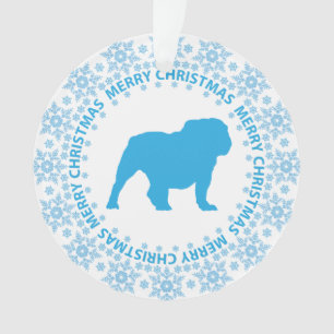 Winter-Märchenland-blaue u. weiße Ornament