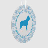 Winter-Märchenland-blaue u. weiße Ornament (Vorderseite)