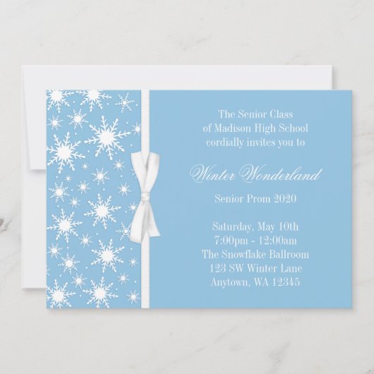 Winter-Märchenland-blauer Einladung (Vorderseite)