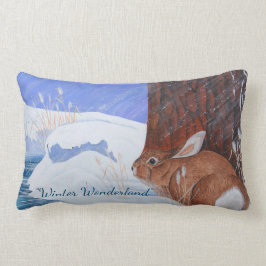 Winter-Märchenland-… Brrr… Häschen! Lendenkissen