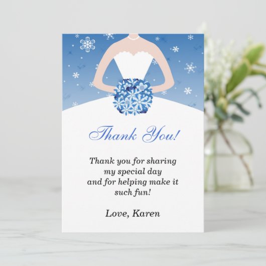 Winter-Märchenland danken Ihnen zu kardieren Dankeskarte (Stehend Vorderseite)