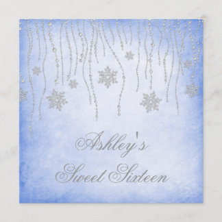 Winter-Märchenland-Diamant-Schneeflocke-Bonbon 16 Einladung
