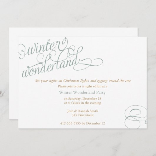 Winter-Märchenland Einladung (Vorne/Hinten)