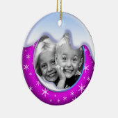 Winter-Märchenland-Familien-Verzierung lila Keramik Ornament (Rechts)