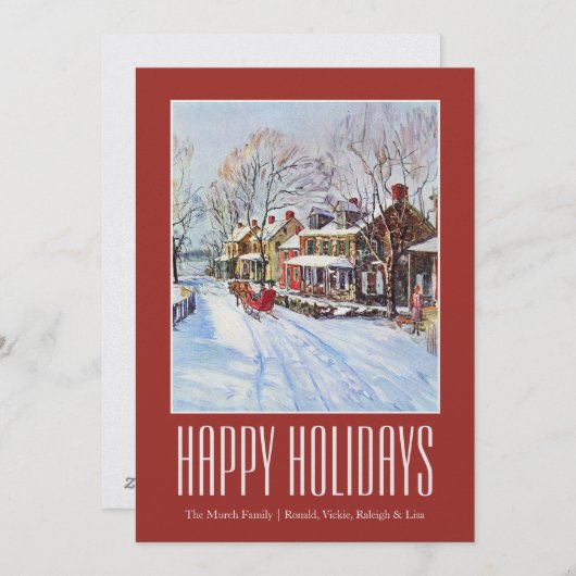 Winter-Märchenland Feiertagskarte (Vorne/Hinten)