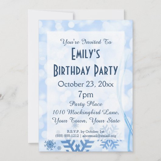 Winter-Märchenland gefrorenes Einladung (Vorderseite)