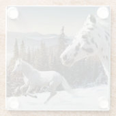 Winter-Märchenland Glasuntersetzer (Rückseite)