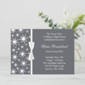 Winter-Märchenland-grauer Einladung (Stehend Vorderseite)