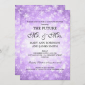 Winter-Märchenland Herr-Frau Couples Shower Purple Einladung (Vorne/Hinten)