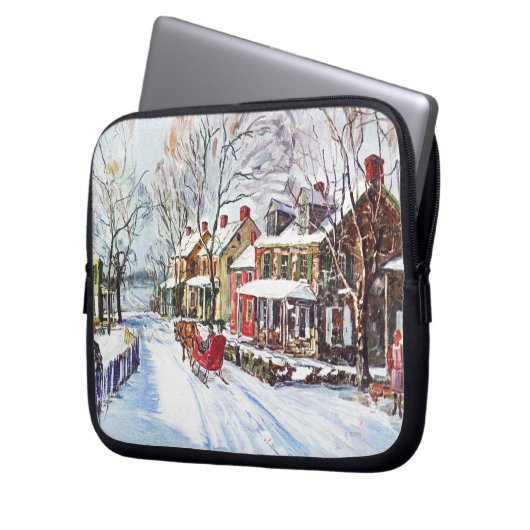 Winter-Märchenland Laptopschutzhülle (Vorderseite Links)