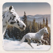 Winter-Märchenland Rechteckiger Pappuntersetzer (Vorderseite)