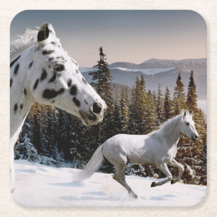 Winter-Märchenland Rechteckiger Pappuntersetzer