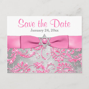 Winter-Märchenland-Schläger Mitzvah Save the Date Ankündigungspostkarte