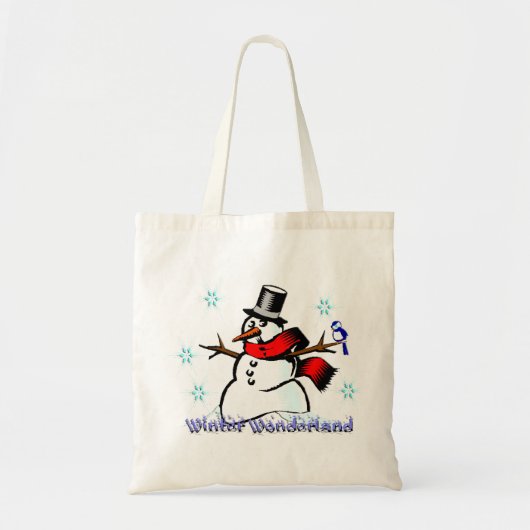 Winter-Märchenland-Schneemann-Geschenk-Tasche Tragetasche (Vorne)
