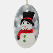 Winter-Märchenland-Schneemann Keramikornament (Rechts)