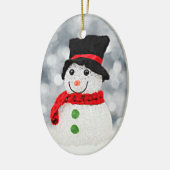 Winter-Märchenland-Schneemann Keramikornament (Links)