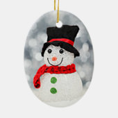 Winter-Märchenland-Schneemann Keramikornament (Hinten)
