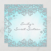 Winter-Märchenland-Strudel-Schneeflocke-Bonbon 16 Einladung (Vorne/Hinten)