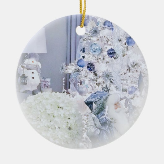 Winter-Märchenland-Weihnachten Keramik Ornament (Vorne)