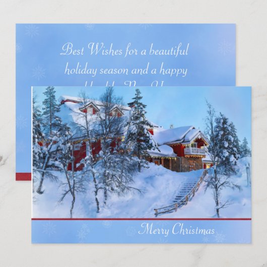 Winter-Märchenland-Weihnachtskarte Feiertagskarte (Vorne/Hinten)