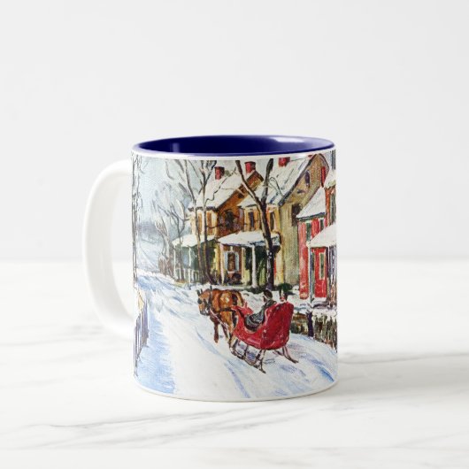Winter-Märchenland Zweifarbige Tasse (Vorderseite Links)